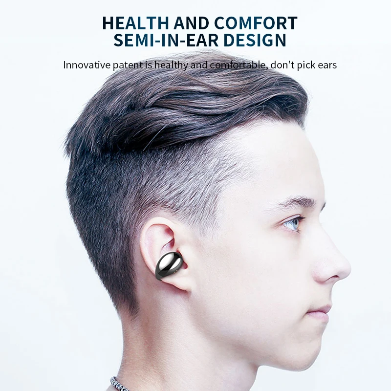 S19 non-Ear Wireless Bluetooth headset single-ear mini invisible small ear-mounted bone conduction concept super long standby - ANKUX.COM