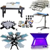 6 color manual hand press carousel plastisol screen printing machine all kits
