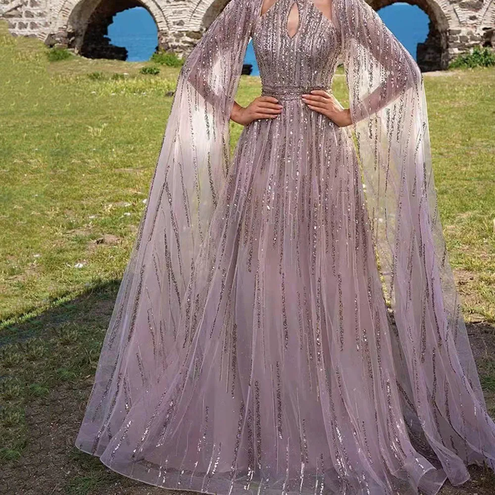 Women's Elegant Net-sheen Long Dress Formal Gown with Fringes and Sequins Evening Dress Dress Set Women's Elegant Net-sheen Long Dress Formal Gown with Fringes and Sequins Evening Dress Dress Set