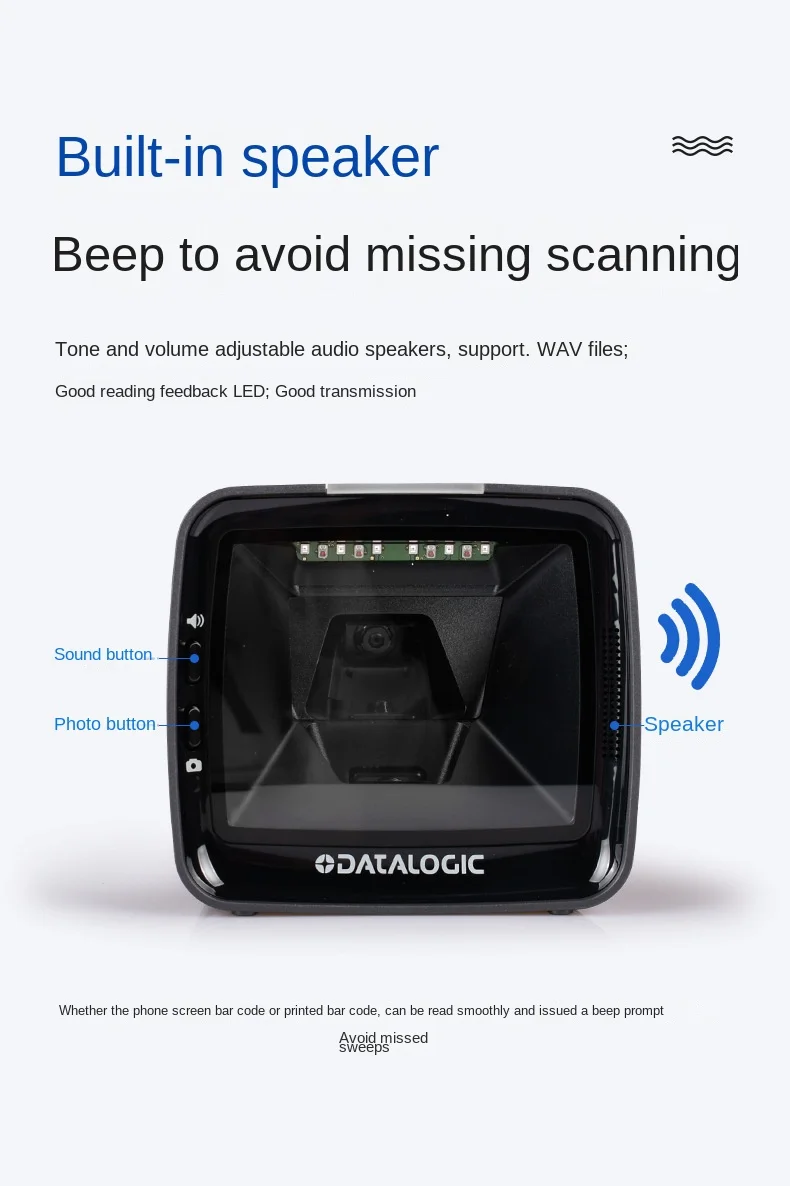 Datalogic 3450vsi USB Supermarket Cashier Mobile Phone Barcode Sweeper Scanner Platform 3-Year Warranty 5mils Optical Resolution