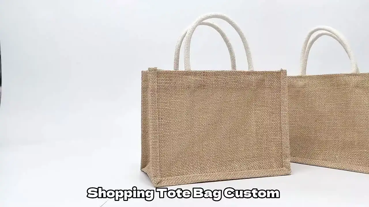 Hot Sale Wholesale Plain Hessian Shopper Bag Custom Printed Large