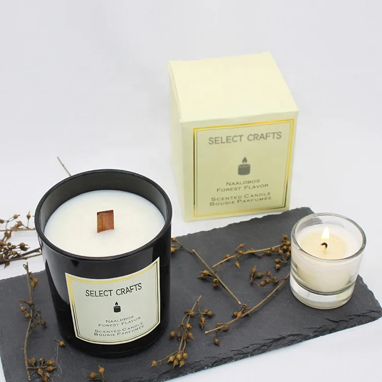 Wholesale Custom Decorative Scented Luxury Aroma Black Glass Candle