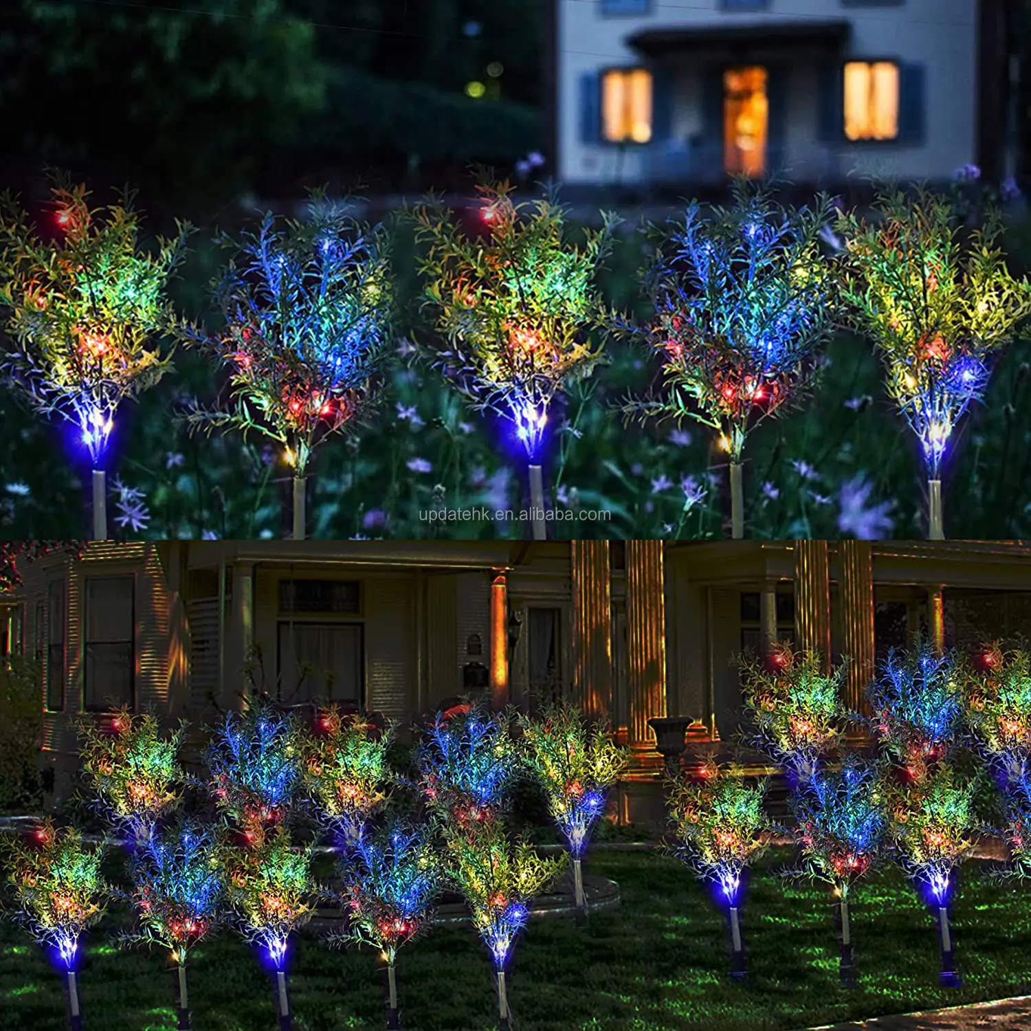 Solar Garden Lights Tree Outdoor Multicolor Changing Led Stake Lights Flower For Garden,Patio