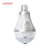 Loosafe Good Quality HD 3MP Light Bulb Panoramic Camera Wireless Indoor Security Camera with Two Way Audio