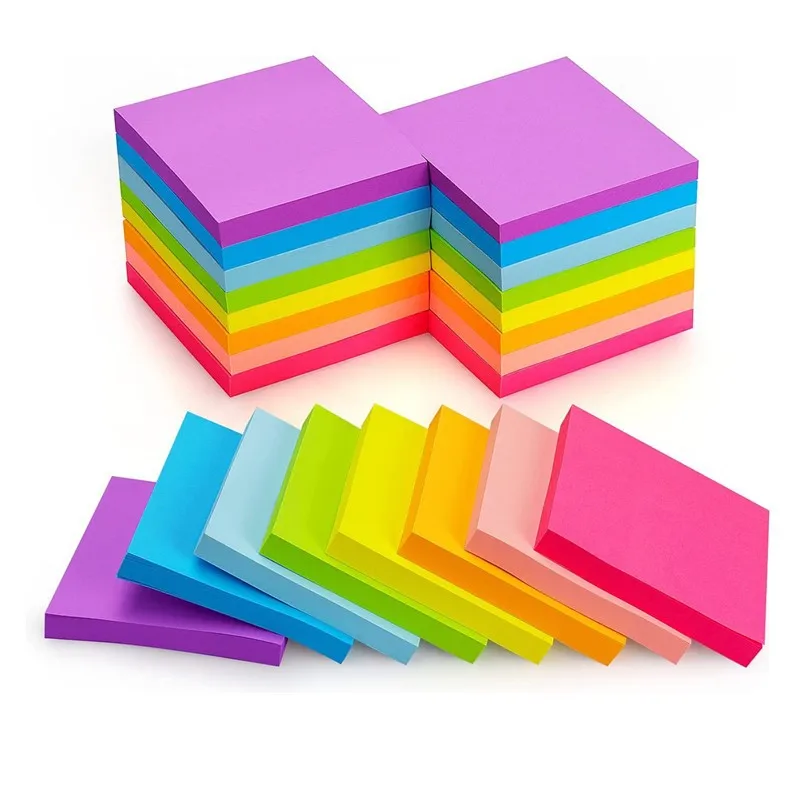 product wholesale high quality sticky note pad custom printing colors 3x3 inch memo pad sticky recyclable paper 76x76mm sticky note book149-23