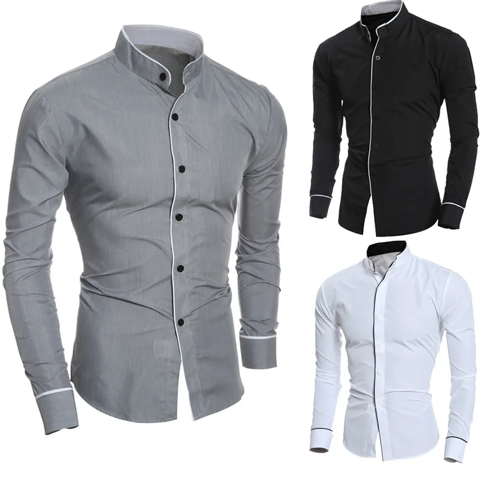 Men's Shirts Style 2021 Mens Casual Long Sleeve Fashion Solid Shirt ...