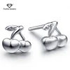 Fashion jewelry 925 silver cute summer cherry earring studs