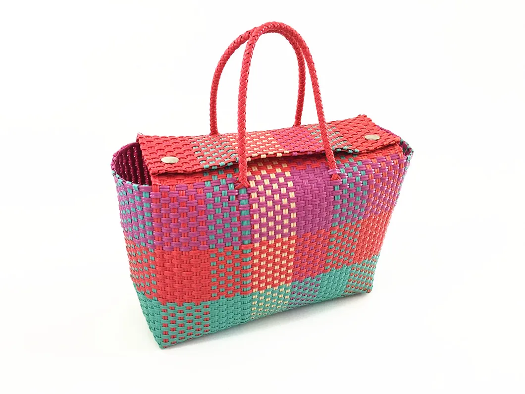 Large Plastic Woven Straw Bag Recycled Weave Plastic Handbag Buy