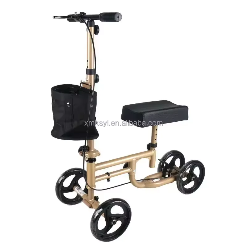 Knee car walker 4-Wheel Folding Knee Walker & Rollator with Flexible Wheels and Basket for Elderly & Disabled People supplier