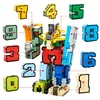 10 numbers transform robot toy kids popular alphabet toy animal transform robot toy
