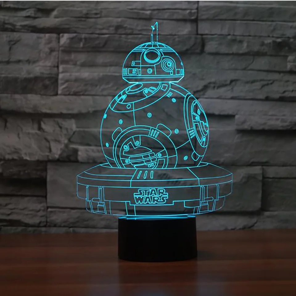 Stars Wars LED 3D Night Lights Creative Ambient Light USB Desk lamp Home Lighting Bulbing 7 Color change Luminaria Kids Gifts