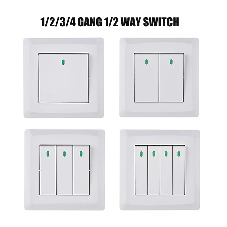 VNX Wall Switch PC White 4gang Electrical Switch