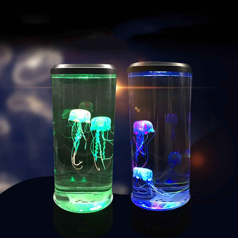 Jellyfish LED Night Light USB Aquarium Decor Bedside Table Night Lamp  For Kids