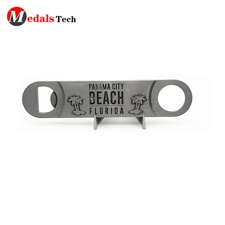 Cheap metal beer  souvenir gift bottle opener with epoxy sticker