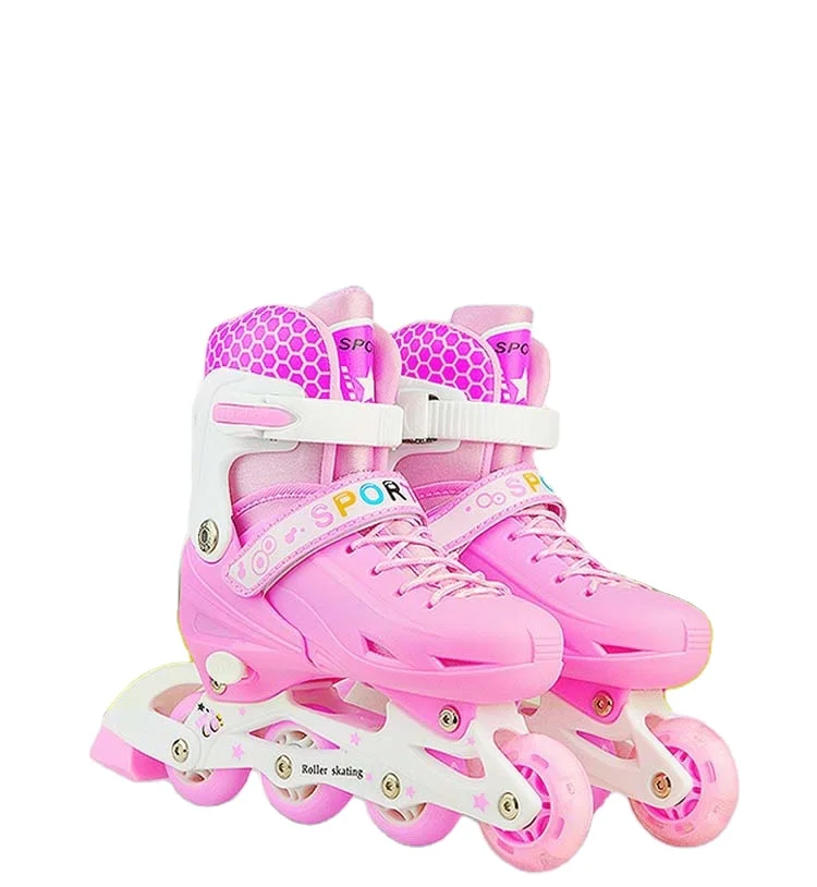 Retractable Roller Skate Shoes Quad For Outdoor Use Double Roller Skates Durable Pvc Leather