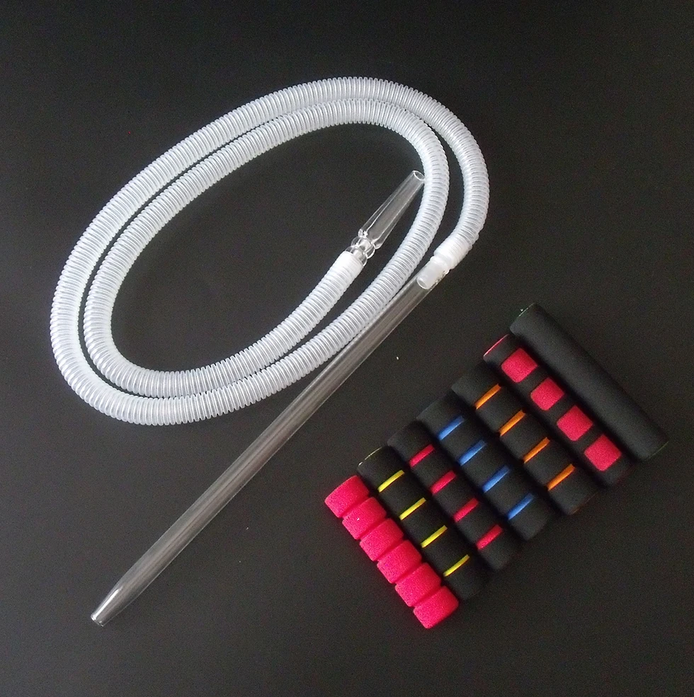 Hookah Accessories Plastic Shisha Pipe Glass Handle Colorful Disposable