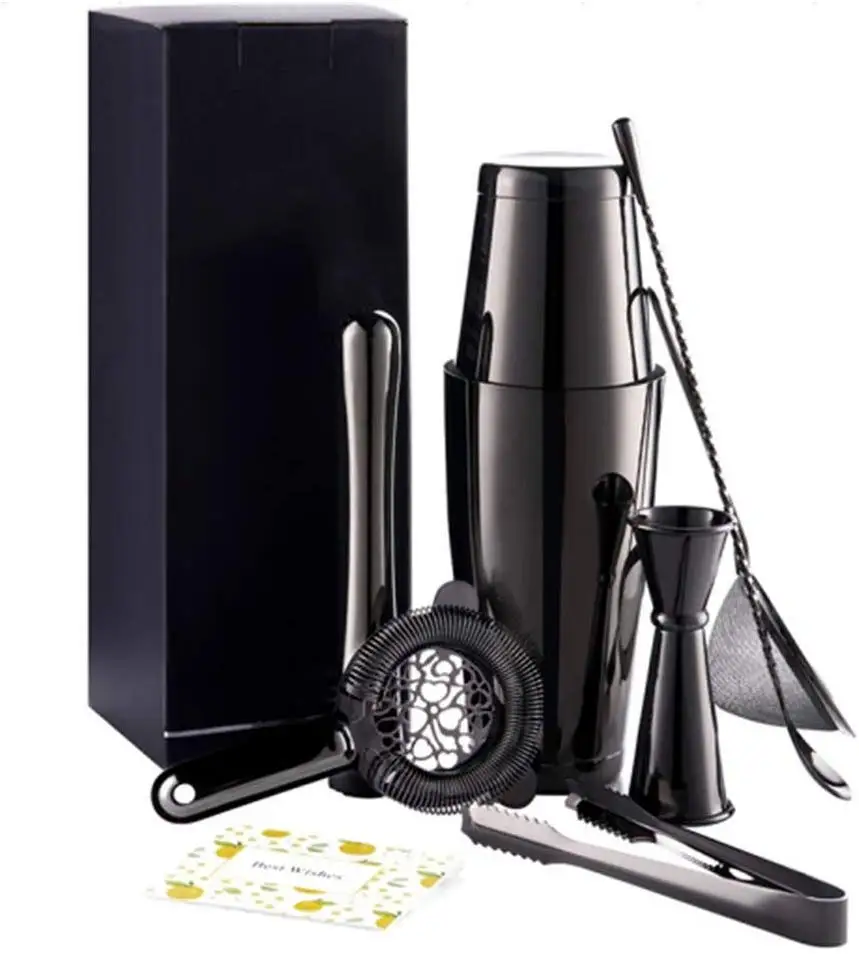 11Pieces Black  Boston Cocktail Shaker Bar Set