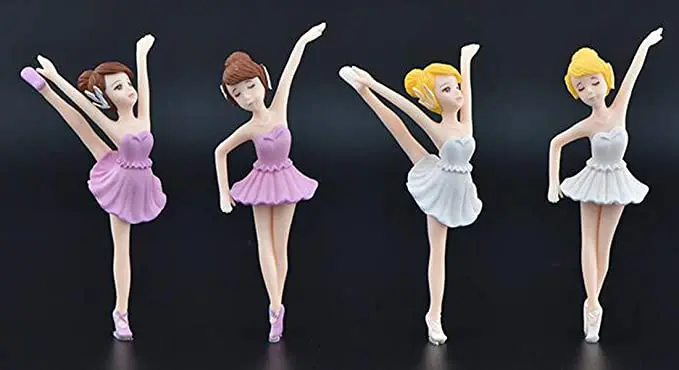 FITYLE Paquete de 3 Figuras de Bailarina Toppers de Pastel de Bailarina decoración de Pasteles escenas para decoración Artesanal de casa de muñecas 