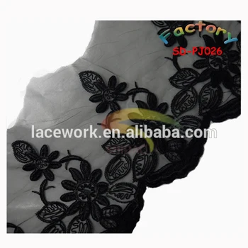 black net lace fabric