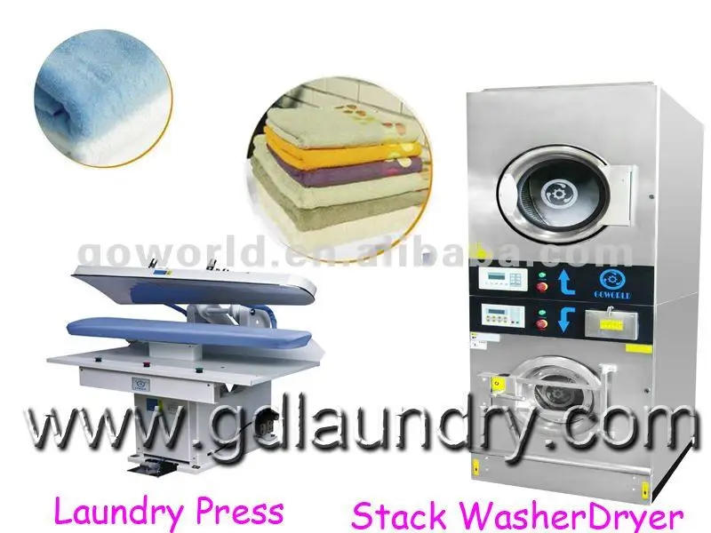 15kg electric heating double washer extractor and dryer washing machine with coin slot