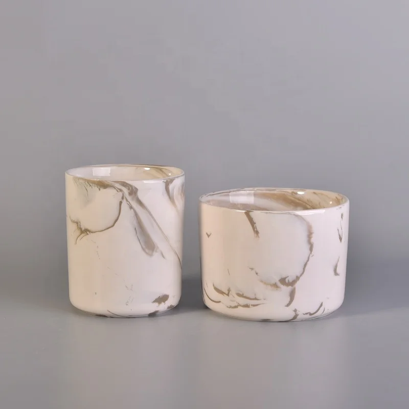Cylinder mable ceramic candle containers for home decor