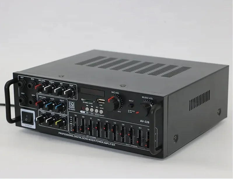 Metal 2 Channel AV-326BT Digital Amplifier for Karaoke | Reliable