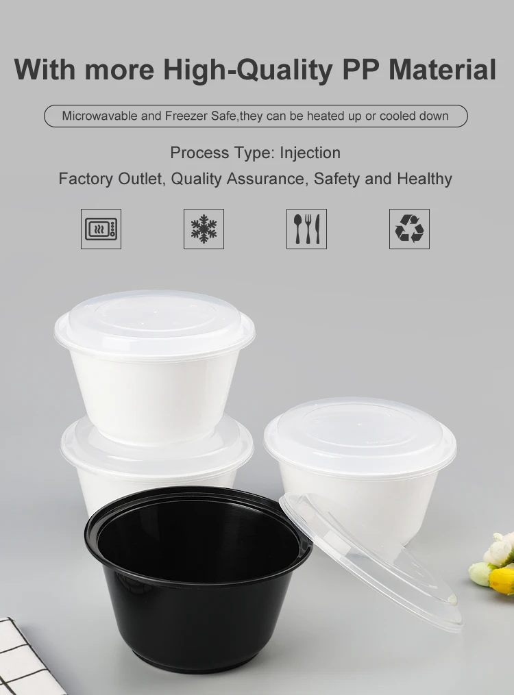 Szly1450ml Large Capacity Soup Container Plastic Disposable Bowl