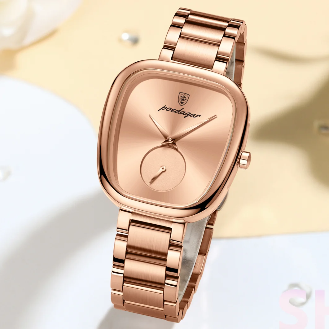 POEDAGAR 783 Luxury Rose Gold Women's Stainless Steel Watch
