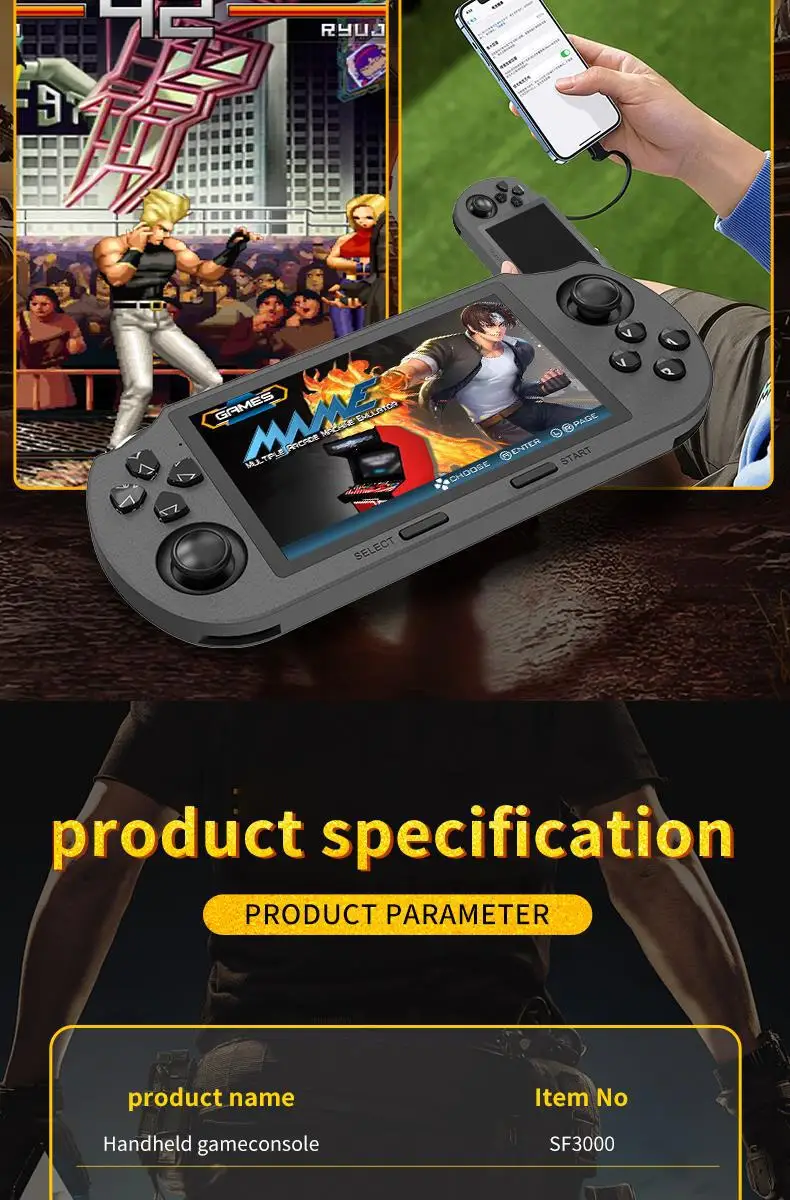 New SF3000 handheld game console GBA retro nostalgic portable arcade open source handheld PSP home game console