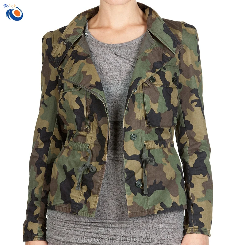 women's spring camouflage coats & jackets