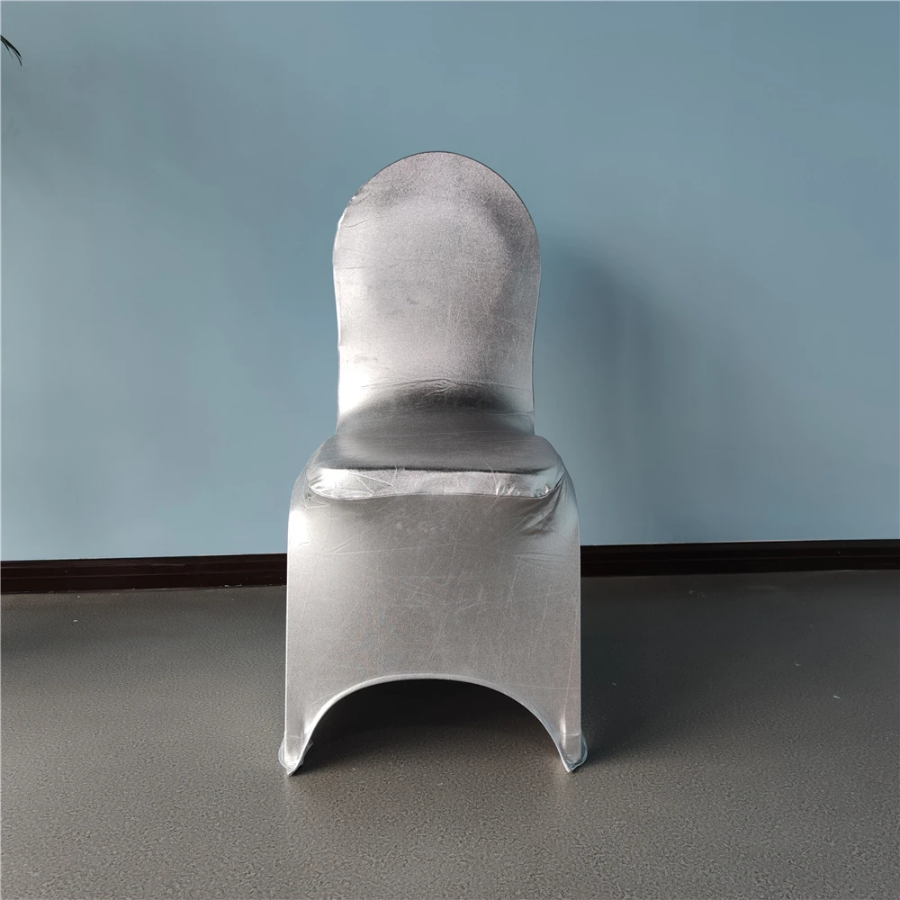 Luxury Spandex Silver Metallic Chair Covers For Sale /housse De Chaise