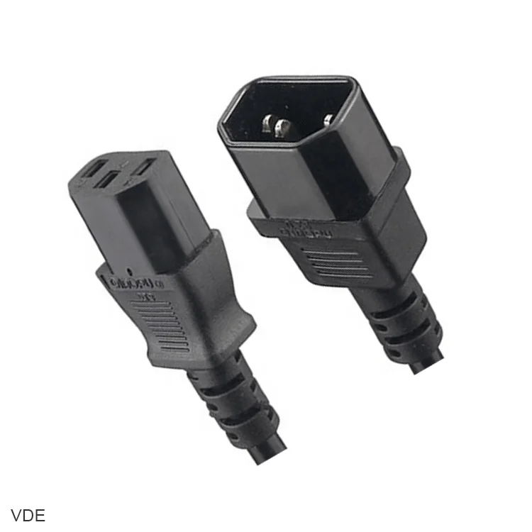 VDE UL US EU Practical Computer Electric Wire Extension Cable IEC320 C13 To C14 Connector Power Cord With Male Female Plug
