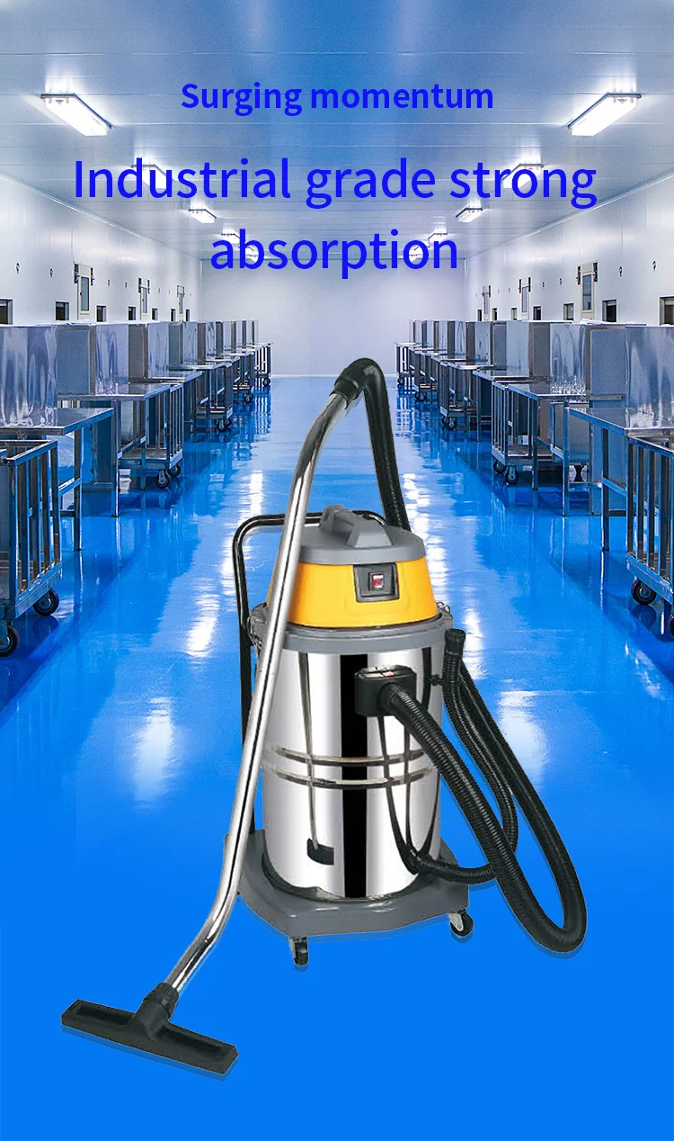 70l Wet Dry Vacuum Cleaner Stainless Steel Tank For Carpet High Power