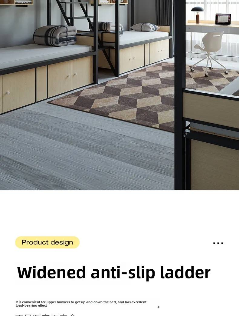 product modern two layer conjoined bunk iron bed student dormitory metal bunk bed-17