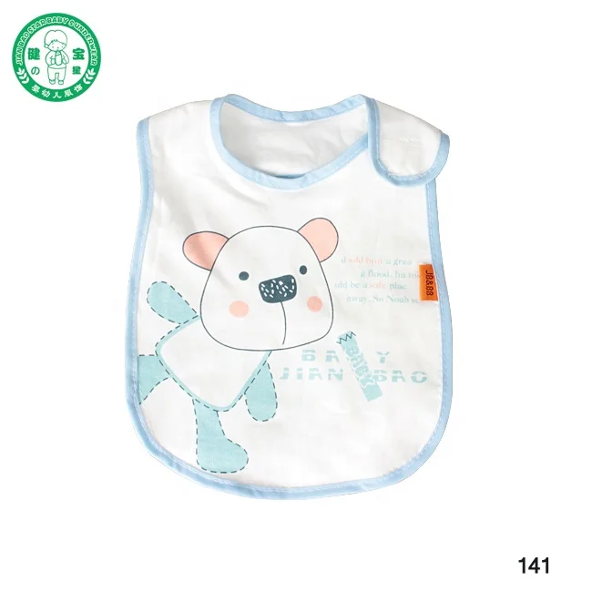 2015 Новый дизайн хит продаж белый мультфильм прекрасный хлопок baby bib