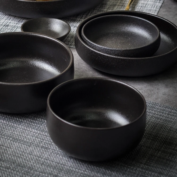 价格合理潮州制造便宜陶瓷黑碗哑光碗陶瓷