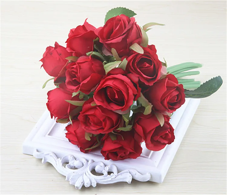 Re008 Wholesale Cheaper Small Flowers Artificial Rose Bouquet For