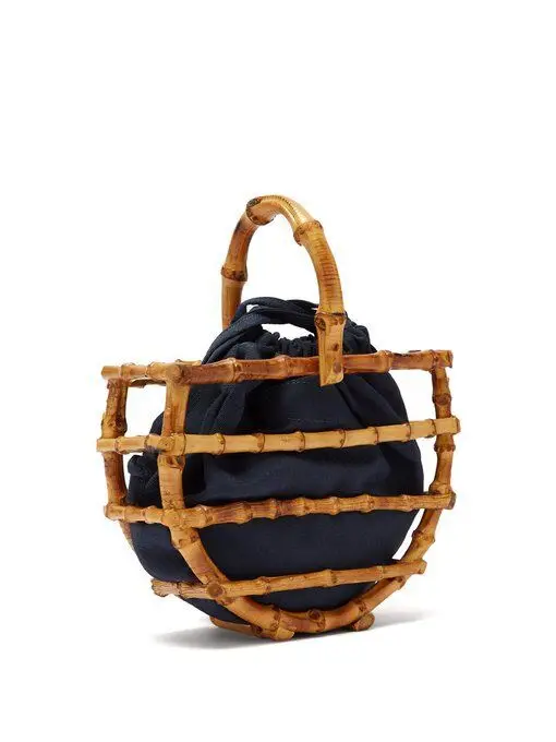 Womens Bamboo Bags Handmade Basket Nest Large Bag Hollow Tote Lantern Beach Bag 