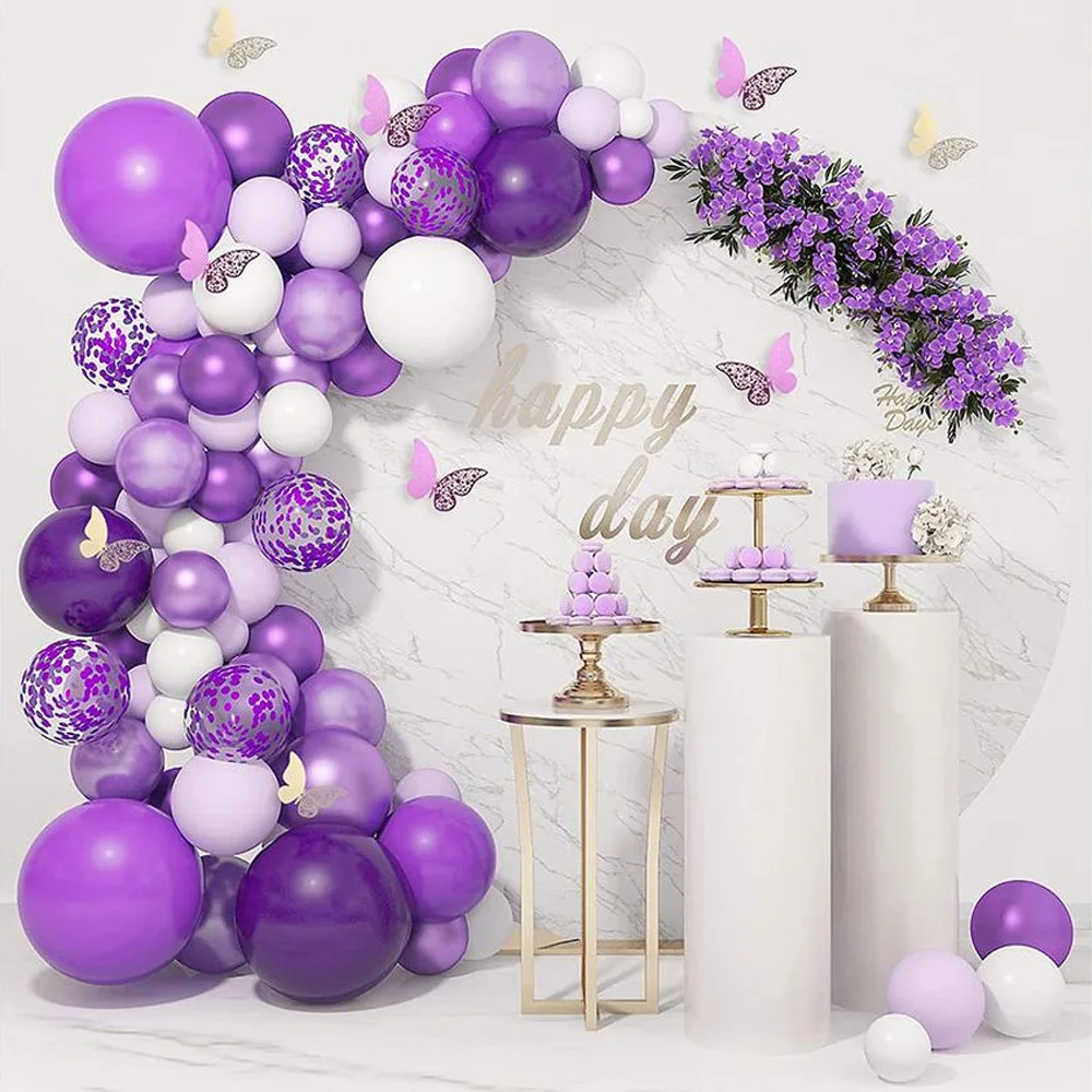 Purple and Gold Balloon Arch | Balloon Skirt | buy Balloon bouquets Fillers Yard Cards - UV High resolution Coroplast printing. HALF SHEET