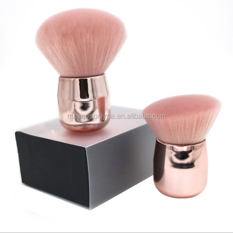 
Hot synthetic hair rose gold handle kabuki brush single powder brushes makeup with custom packaging 