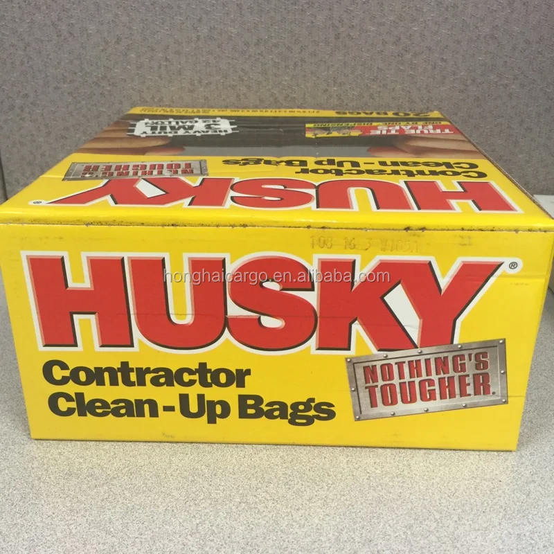 Husky - 42 Gal - Contractor Trash Bag w/Tie Closure - 3Mil - Black - 32ct