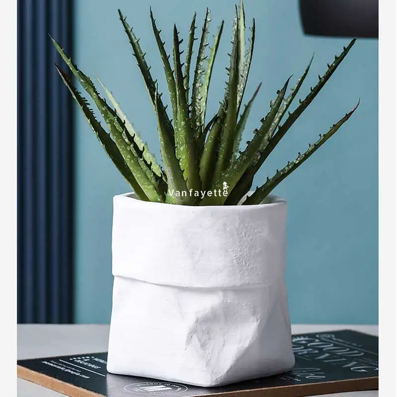 8" Gray Terracotta Pots Green Plant Pot Cheap Large Planters Farmhouse