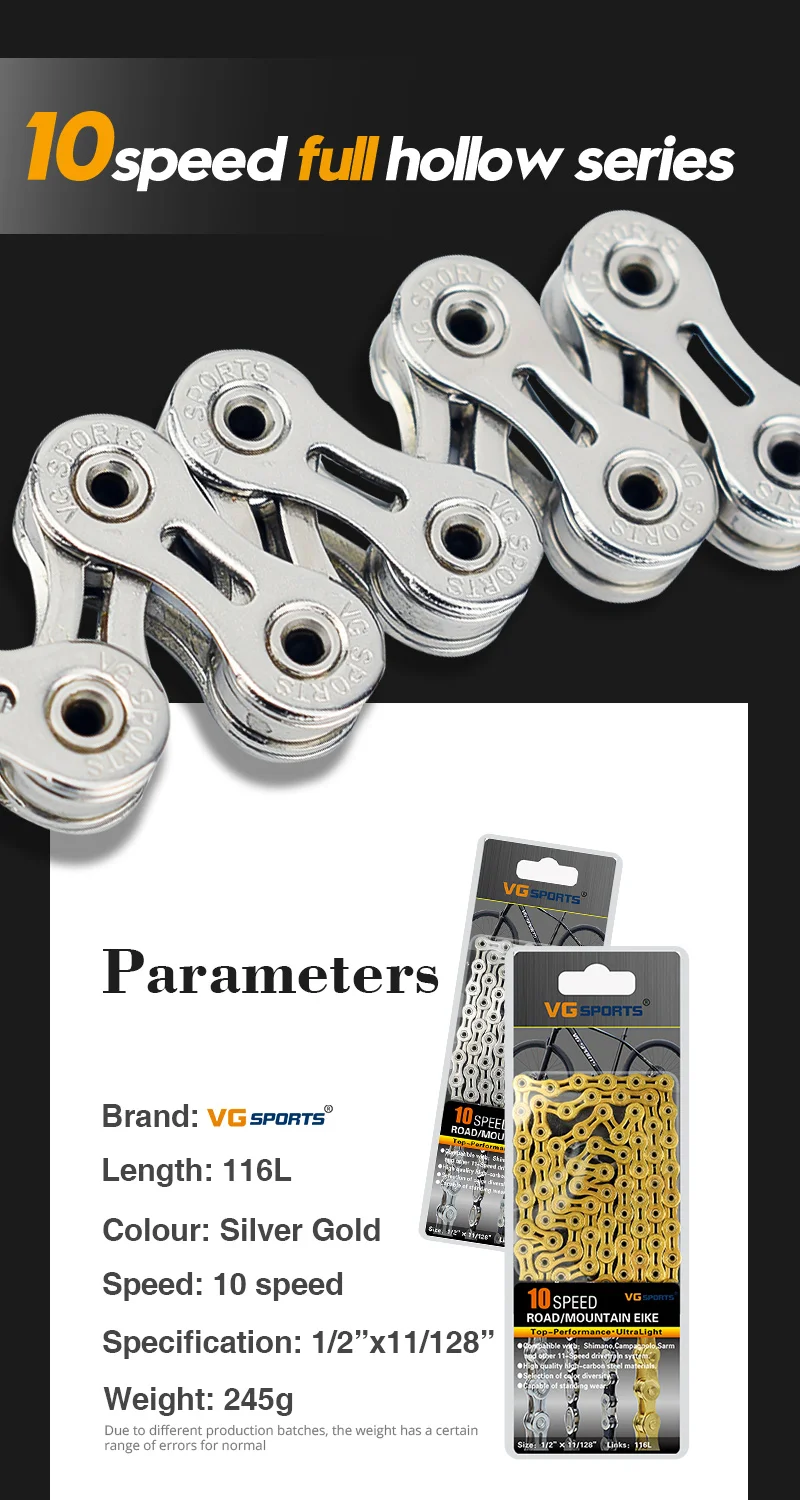 Vg Sports Ultralight 8 9 10 11 Speed Bicycle Chain Bike Chain Half/full