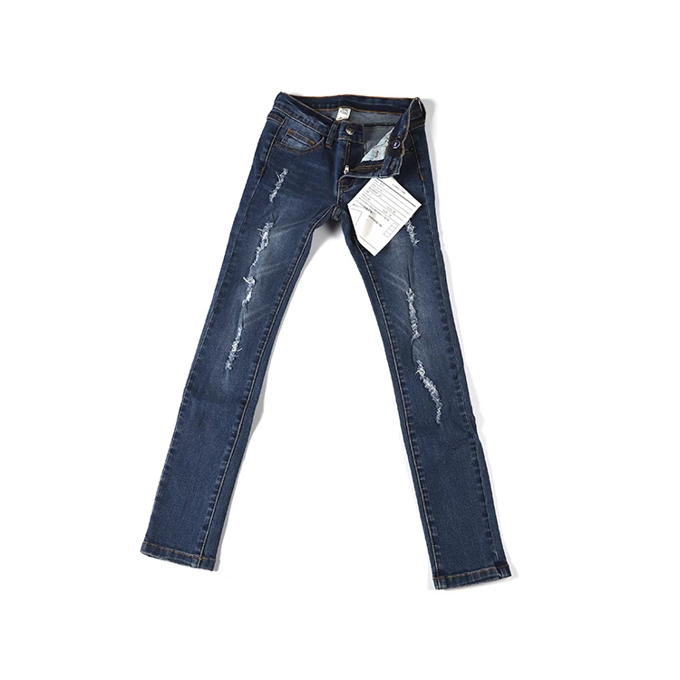 
2020 New Style New Arrival High Quality Spandex Cotton Teen Girls Cracked Design Slim Jeans 