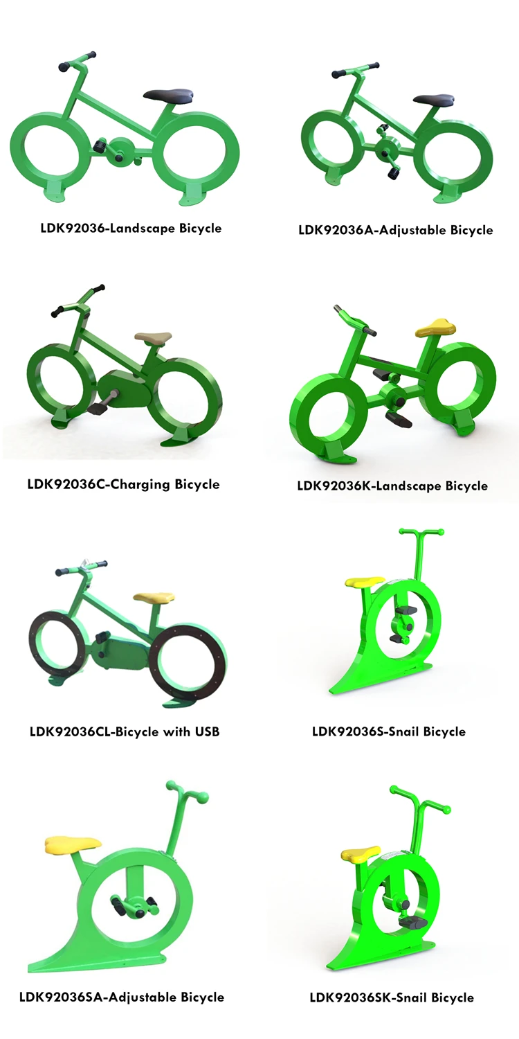 Outdoor Stationary Exercise Bike, Street Workout Park Fitness Equipment, Customized Color for Body Exercise