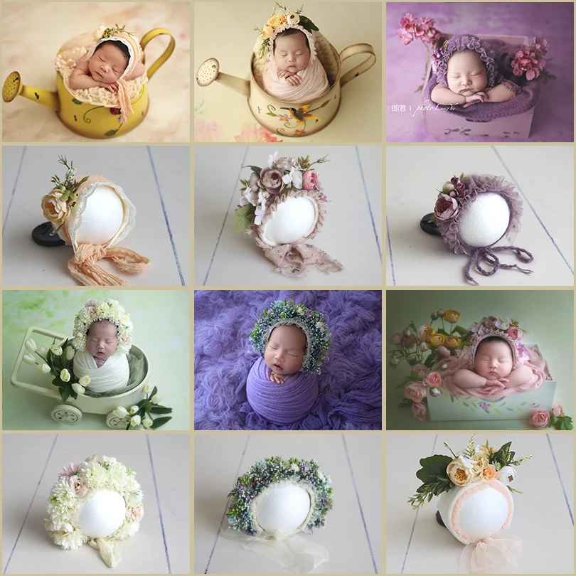 Newborn Stretch Knit Blanket Photography Props Vintage Baby Photo Backdrop Layer Fabric Beanbag Cover Blanket Photo Props