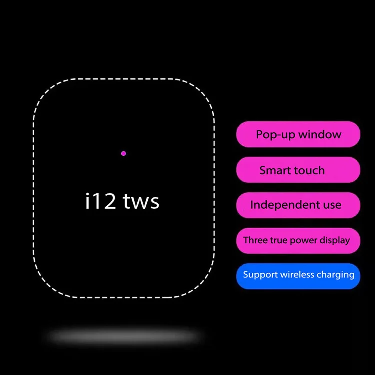 Hot Sale Metal inpods i12 True Wireless Earbuds matte inpods 12 TWS Portable tws i12 - ANKUX.COM