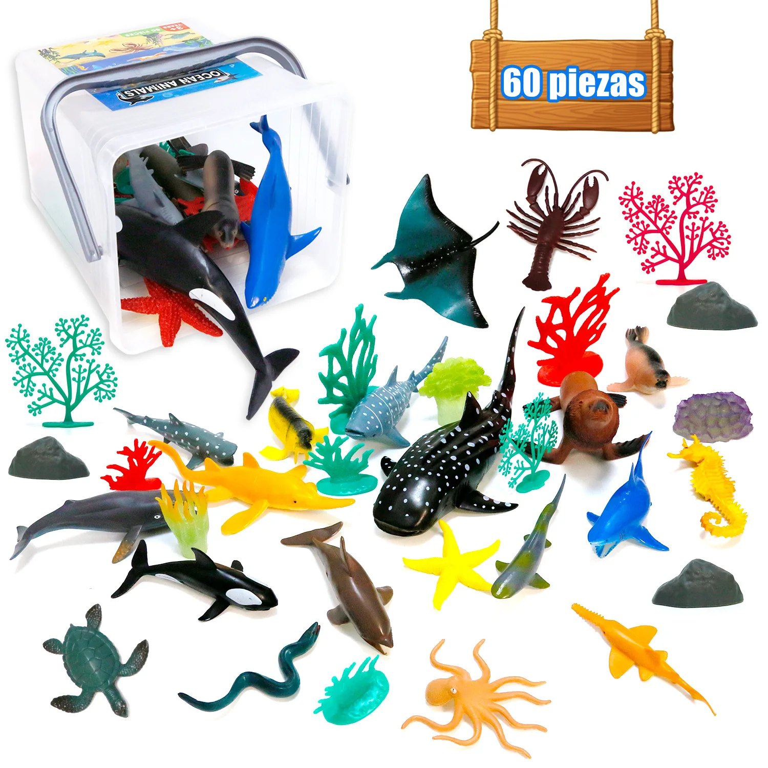 Ocean Sea Animals Figures,60 Pack Life Creatures Toy Set,Stem Educational  Shower Bath Toys Gift With Turtle Octopus Shark - Buy Sealife Shark Model,Ocean  Animal Model,Creatures Toy Set Product on 