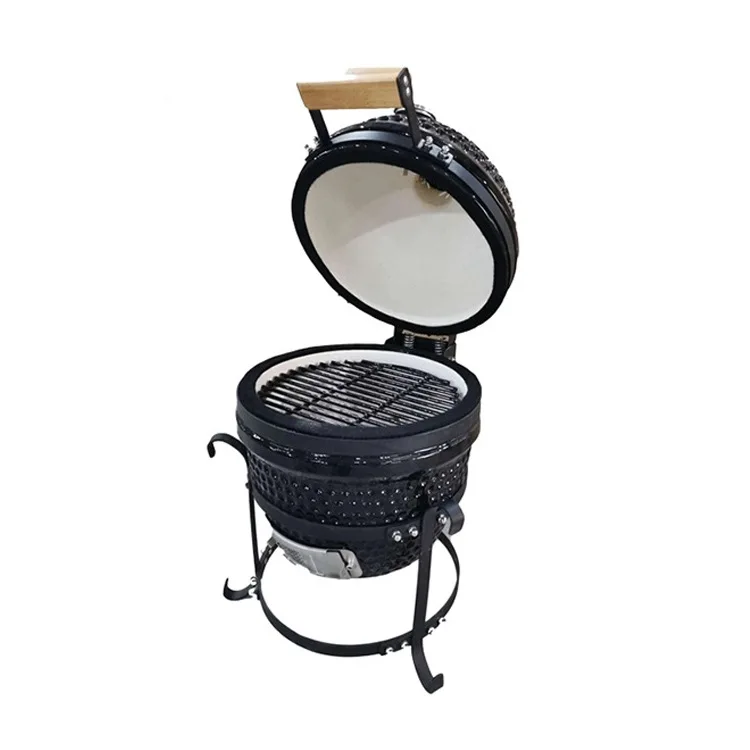 Ceramic Charcoal BBQ Grill 13-inch Portable Durable Japanese Style Outdoor Kitchen Grill with Touch Control Flame Safety Device manufacture