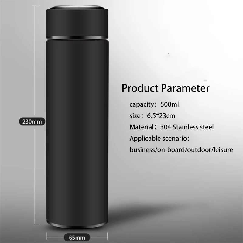 Factory Custom Temperature Display Water Bottle Double Wall Stainless